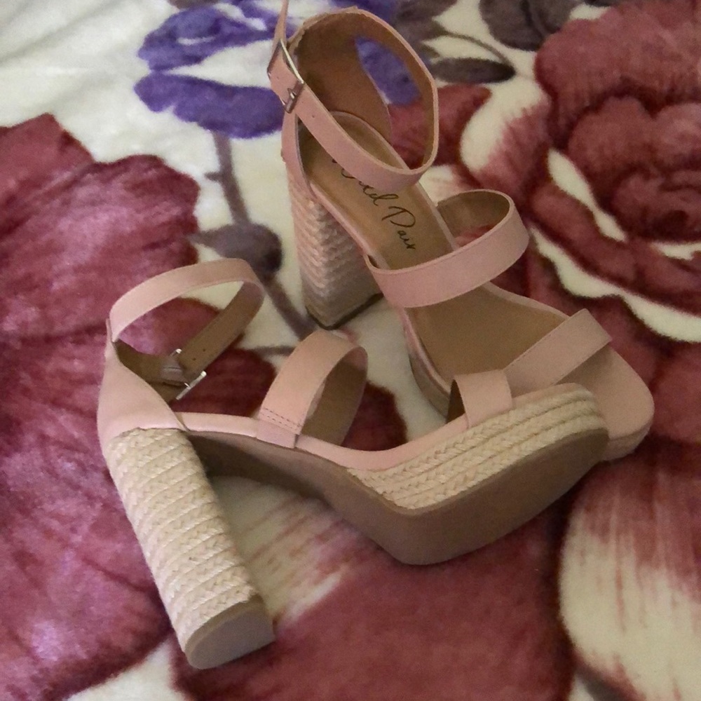 Really cute blush color dress/casual platform